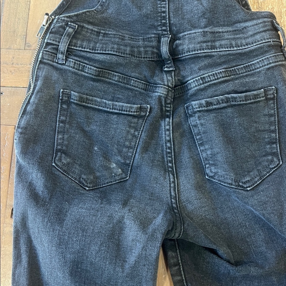 Gap black denim jeans overalls girls large 10 slim fit skinny - Picture 8 of 10
